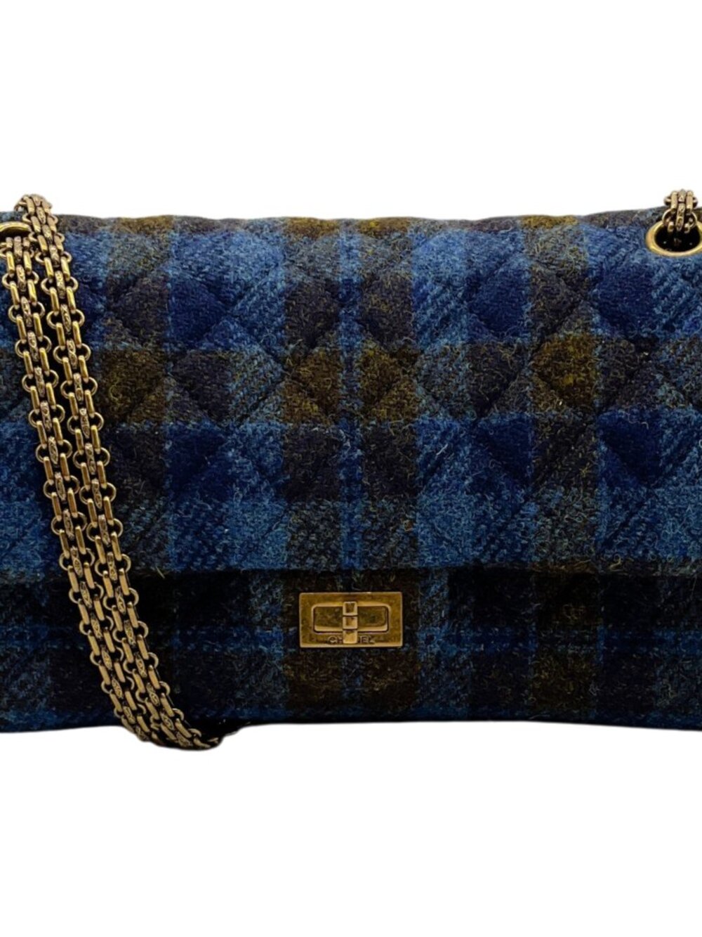 Chanel Navy / Brown Quilted 2.55 Reissue Shoulder Bag
